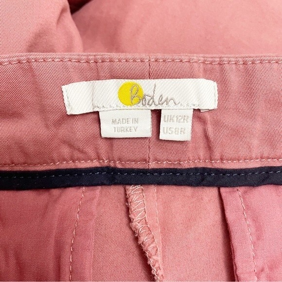 Boden Classic Stretch Cotton Chino High Rise Straight Leg Pants Rose Size 8 - Picture 6 of 11